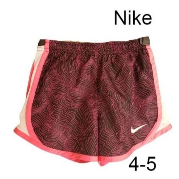 Nike Girls' Dri-Fit Pink Graphic Tempo Running Shorts Todder Girls Size 4-5 NEW - Picture 1 of 7